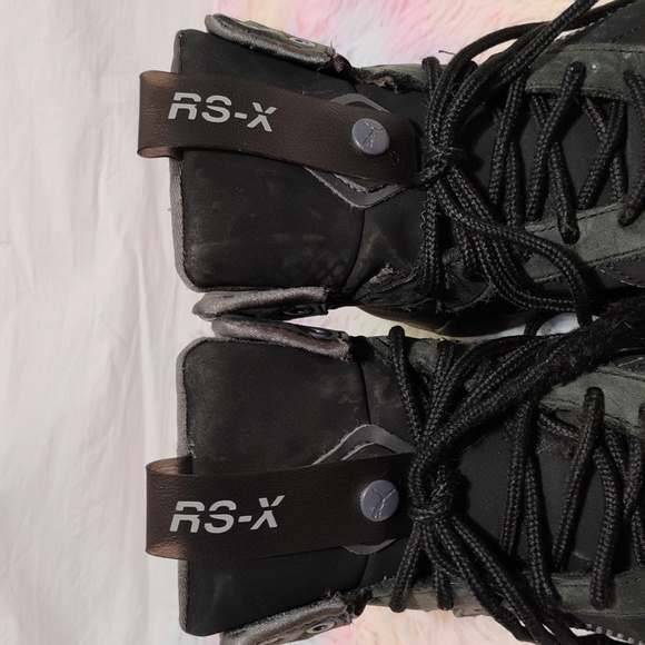Puma RS-X Hi Top Militia Black Asphalt Grey Running Sneakers Sz.6C (X-107 CRATE) - Picture 5 of 14